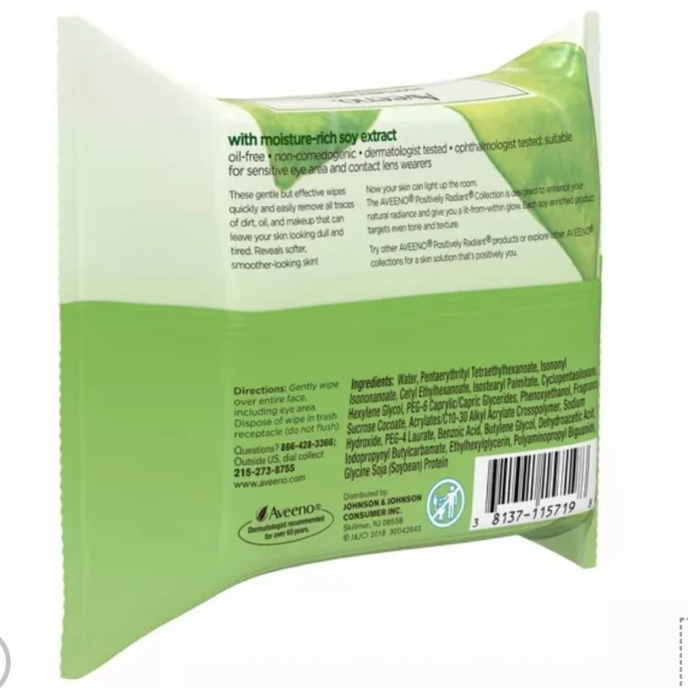 Aveeno Positively Radiant Makeup Removing Wipes - Picture 3 of 6